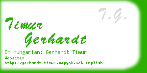 timur gerhardt business card